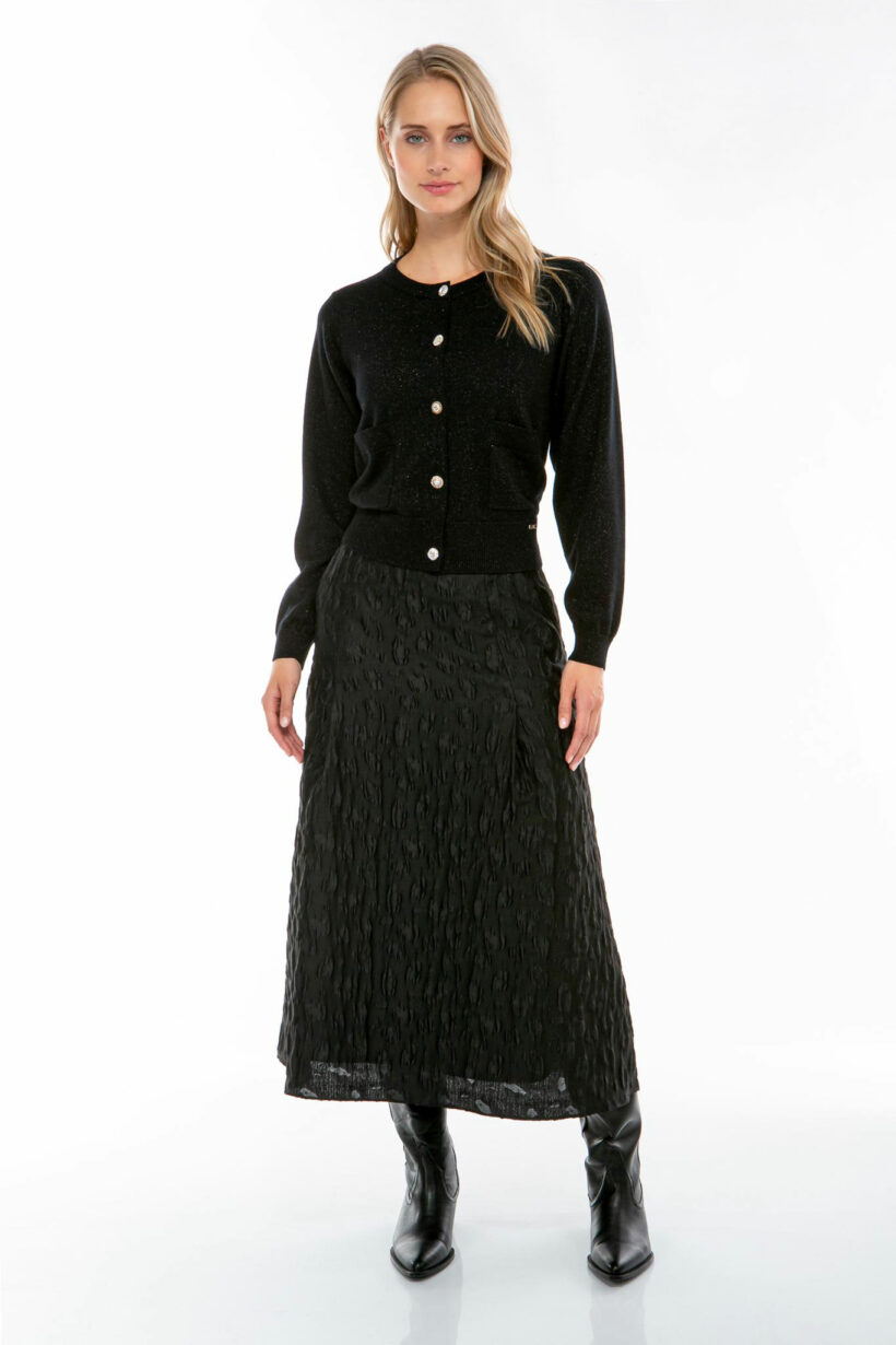 IVI collection SPARKLING KNIT Cardigan mit Zierknöpfen in der Farbe schwarz aus der Resort25 Kollektion.