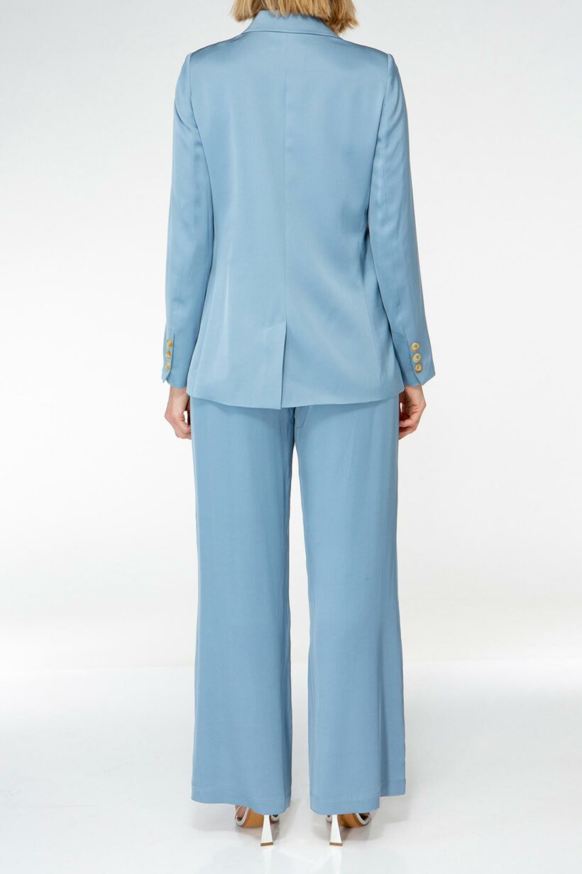 IVI collection light blue blazer in relaxed fit made from silk from aw24 collection