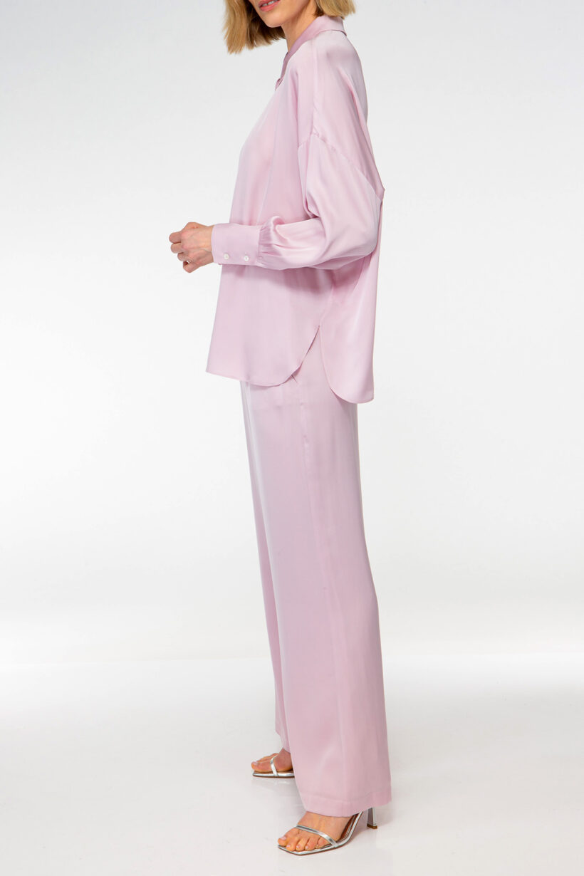 IVI collection rose longsleeve shirt with buttons down the front made from silk from aw24 collection