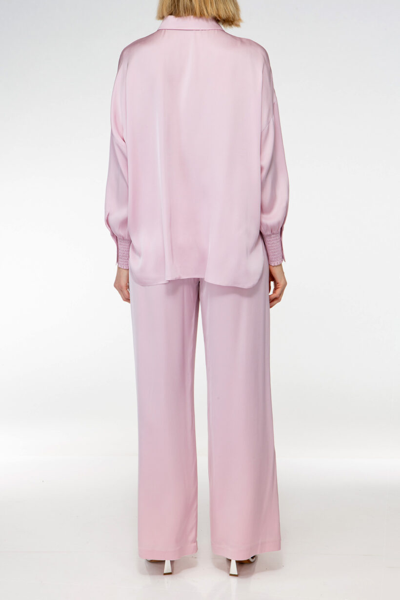 IVI collection rose longsleeve shirt with buttons down the front made from silk from aw24 collection