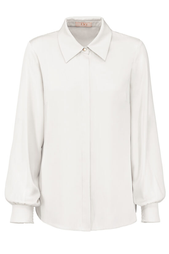 SOLID SILK Classic Shirt Blouse off white