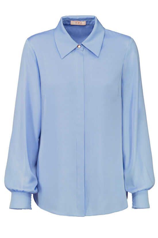 SOLID SILK Classic Shirt Blouse blue