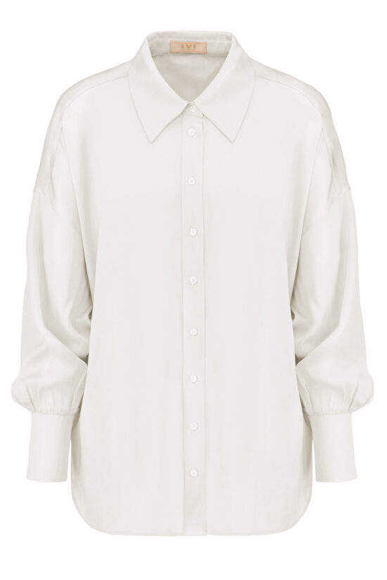 SOLID SILK Tunic in Shirt Blouse Look off white