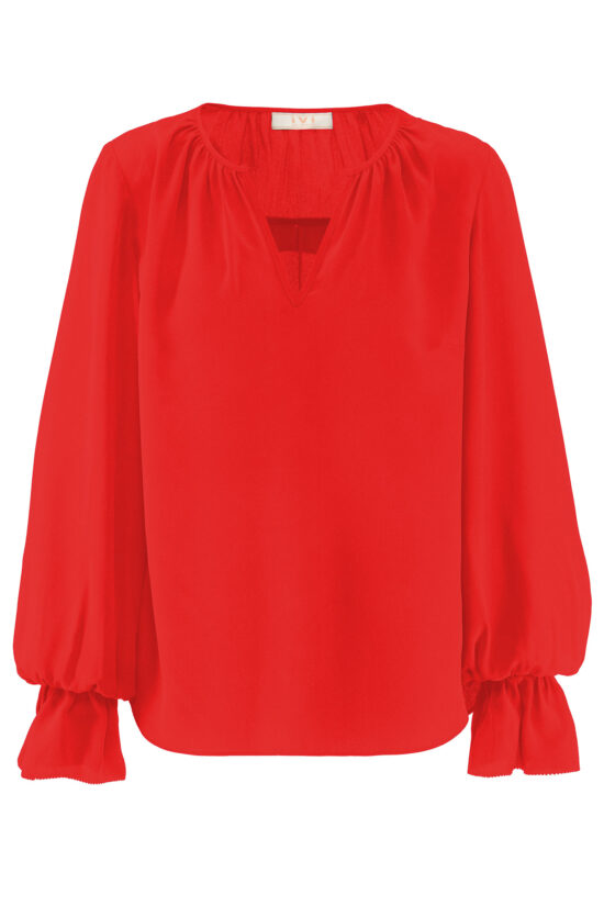FANCY SILK Blouse red
