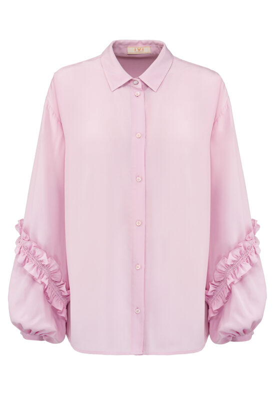 FANCY SILK Shirt Blouse pale malve