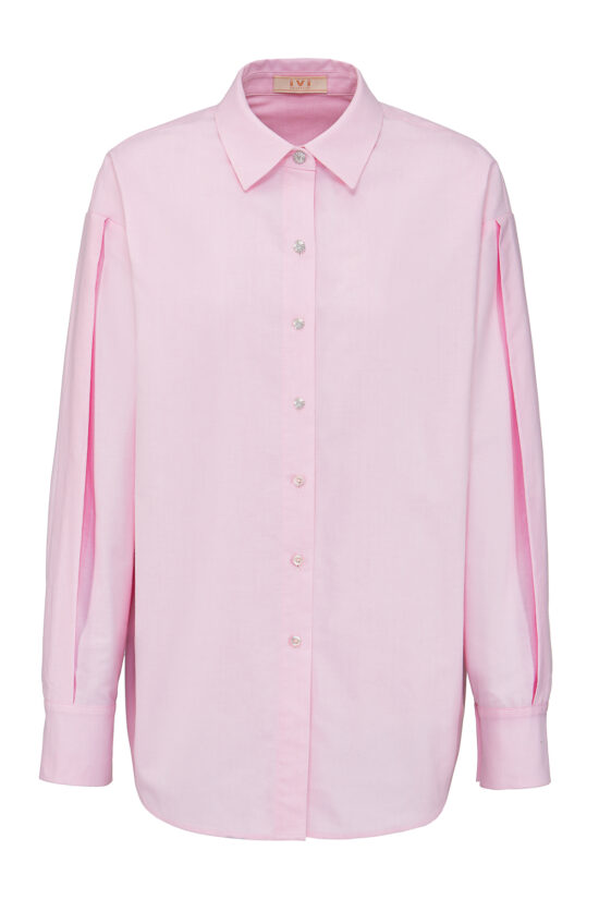 CRYSTAL COTTON Shirt Blouse, rose