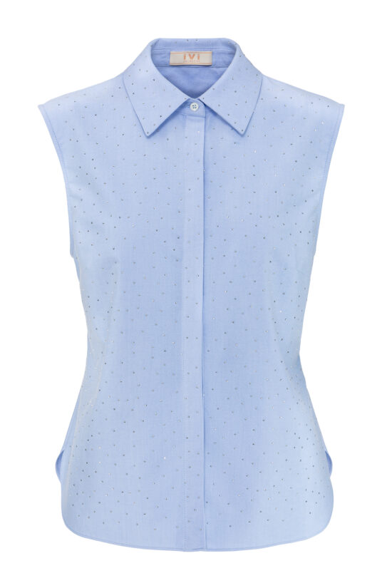 SPARKLING COTTON Sleeveless Blouse, blue