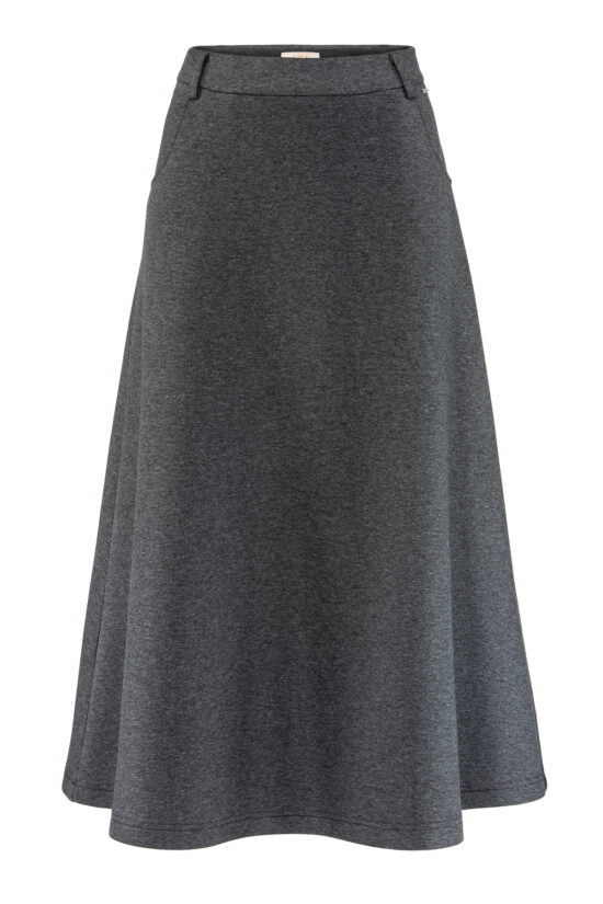 SOLID JERSEY Midi Skirt, anthracite