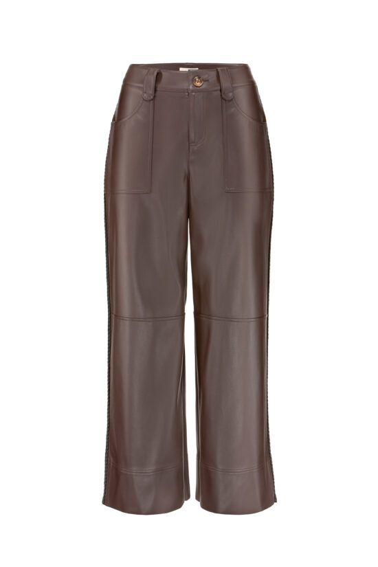 VEGAN LEATHER Pants, brown