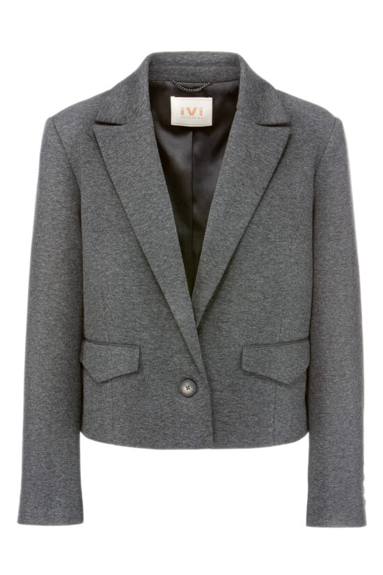 SOLID JERSEY Short Blazer, anthracite