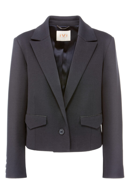 SOLID JERSEY Short Blazer, midnight