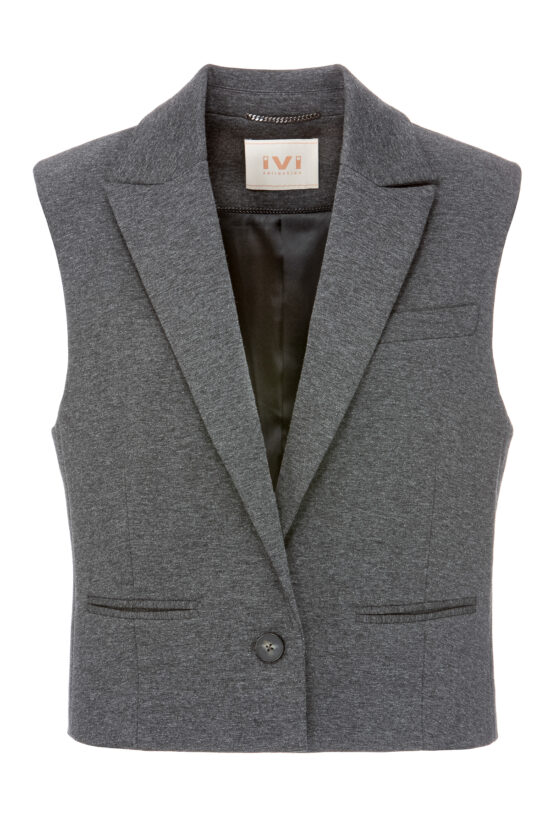 SOLID JERSEY Short Vest, anthracite