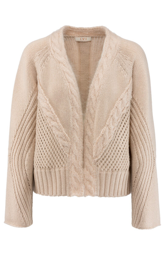 PATCHED KNIT Cardigan, sand