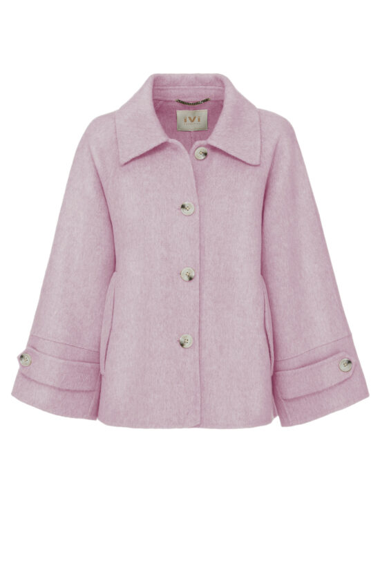 WOOL Jacket with camel hair, mauve