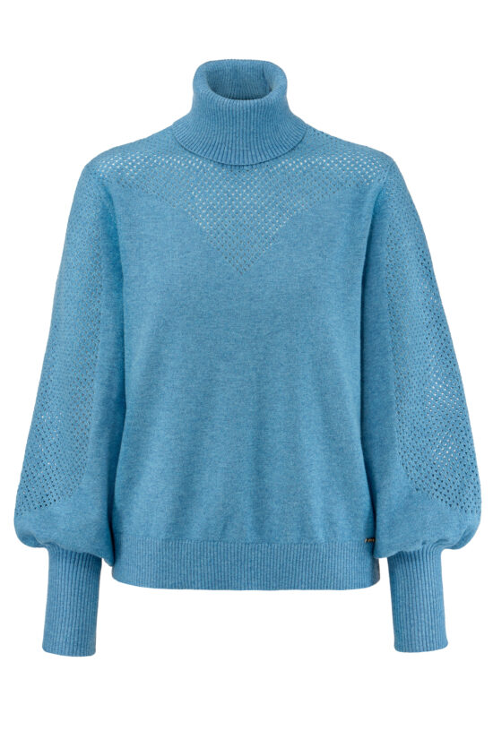 AJOUR KNIT Pullover, bluegreen